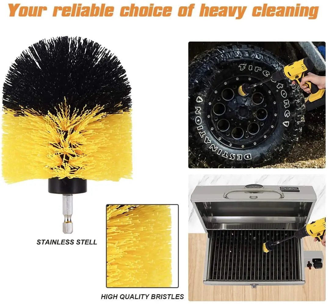 2/3.5/4 Inch Electric Scrubber Brush Drill Brush Kit