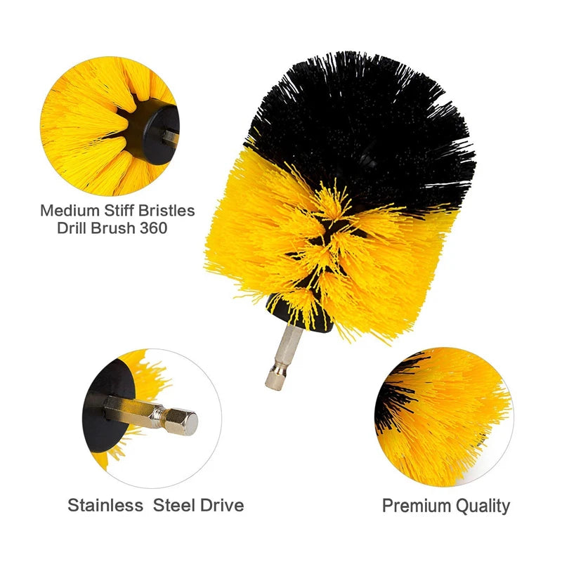 3Pcs/Set Electric Scrubber Brush Drill Brush Kit