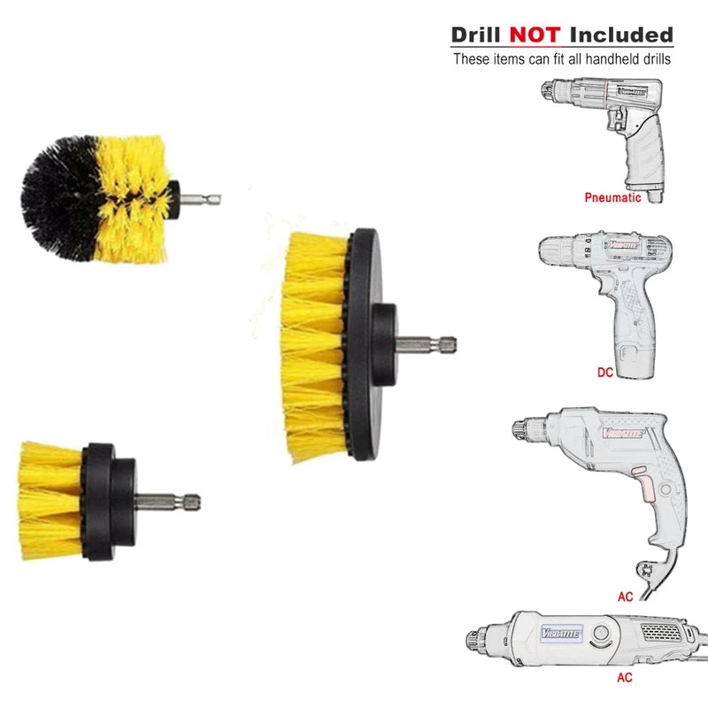 3Pcs/Set Electric Scrubber Brush Drill Brush Kit