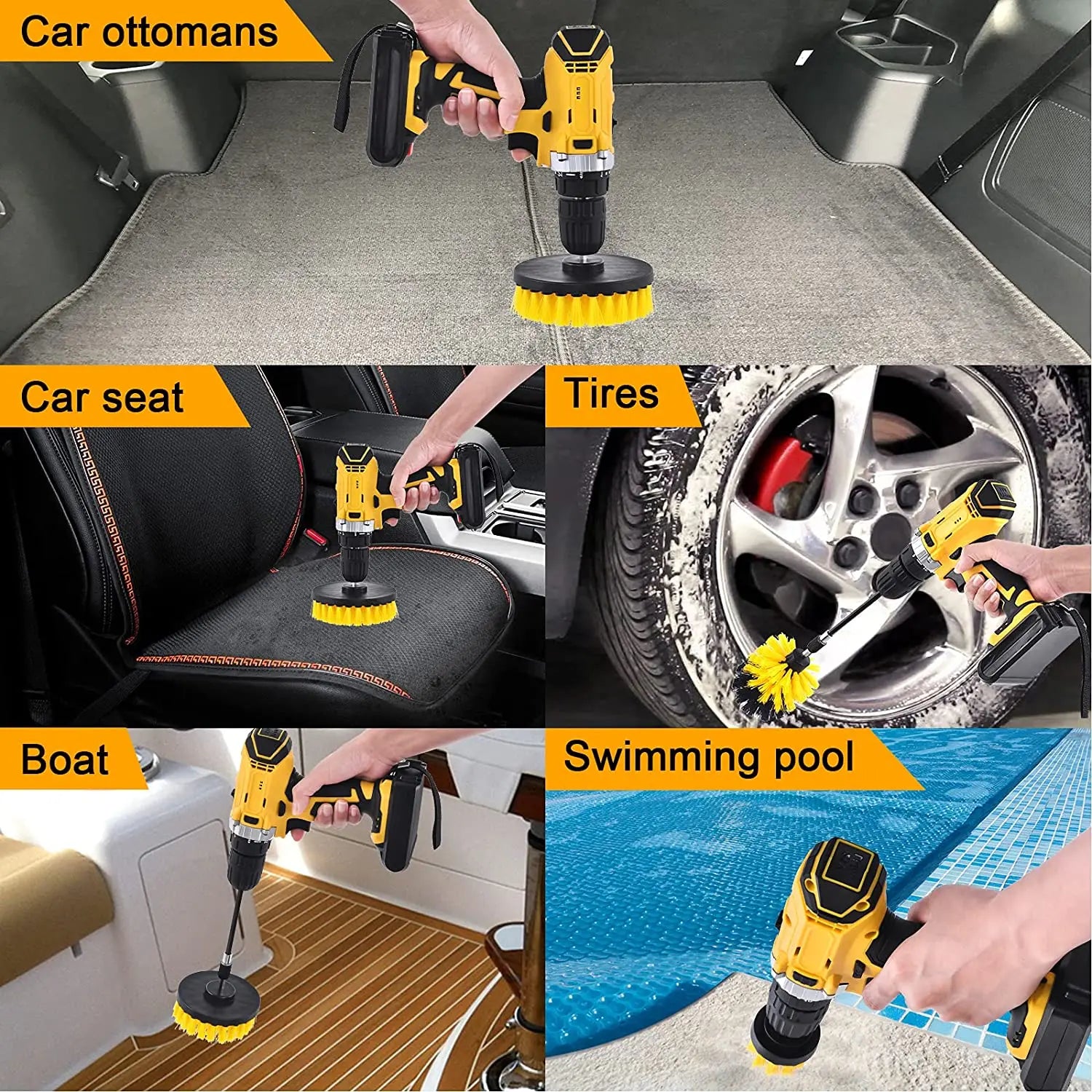 2/3.5/4 Inch Electric Scrubber Brush Drill Brush Kit